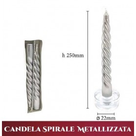 CANDELA SPIRALE D22 H250 ARGENTO Confezione da 12 PZ