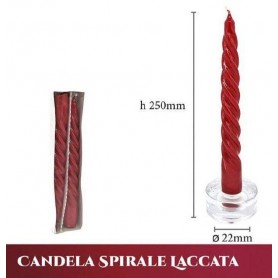 CANDELA SPIRALE D22 H250 ROSSO Confezione da 12 PZ