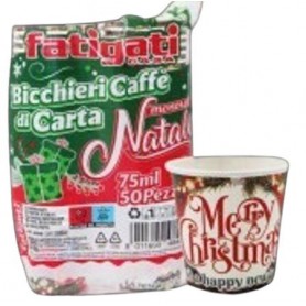 BICCHIERI CAFFE  NATALE 50PZ 75ML FATIGATI Confezione da 12 PZ