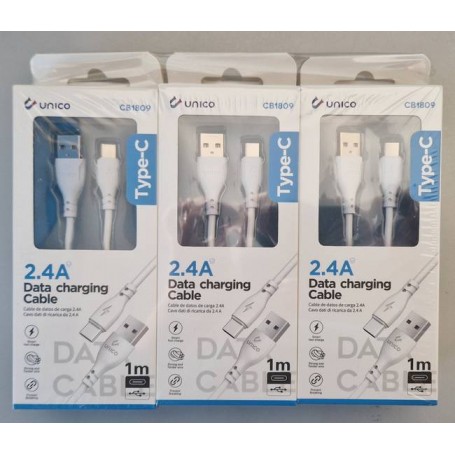 CAVO DATI DI RICARICA 2.A4 TYPE C BIANCO CB1809 Confezione da 6 PZ