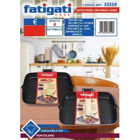 FATIGATI BISTECCHIERA C/MAN.LEGNO 34*24.5*5 Confezione da 8 PZ
