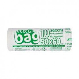 SACCHI BIOCOMPOSTABILI 50X60 BIANCO 10PZ Confezione da 60 PZ