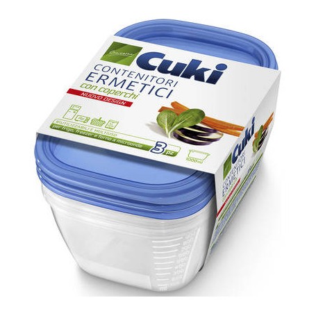 CUKI CONT.RETTANG. C/C PLAST.3PZ C270038 Confezione da 6 PZ