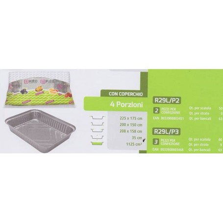 KITO VASC.ALLUMINIO C/C 4Â° PORZIONE X2P Confezione da 50 PZ