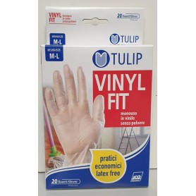 GUANTI TULIP 20PZ VINYL FIT MIS M-L SP Confezione da 24 PZ