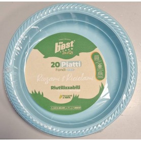 THE BEST PIATTI FONDI AZZURRI 20PZ 20LAV Confezione da 8 PZ