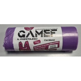GAMEF SACCHI C/MANICI 55X70 15PZ LAVANDA Confezione da 40 PZ