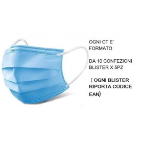 MASCHERINA X5PZ IGIENICA FILTRANTE 3 STRATI FABULA Confezione da 10 PZ