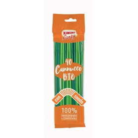 40 CANNUCCE PLA BIO CM 24X5MM SNODO VERDI Confezione da 35 PZ