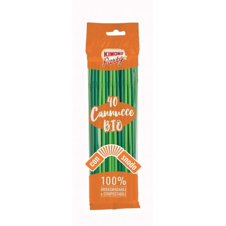 40 CANNUCCE PLA BIO CM 24X5MM SNODO VERDI Confezione da 35 PZ
