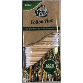 VITAL COTTON FIOC 200PZ ASTUCCIO  BAMBOO 100% BIO Confezione da 10 PZ